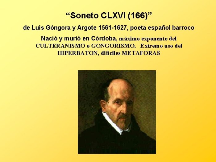 Luis de gongora soneto clxvi