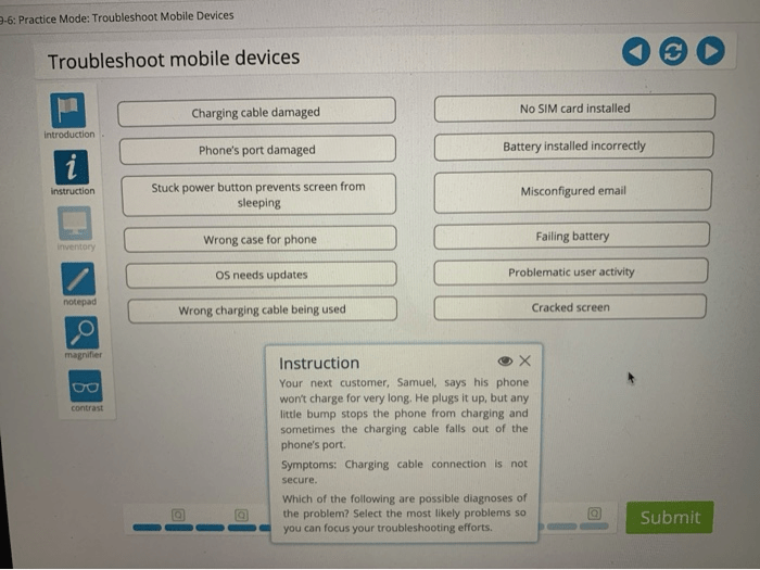 Lab 9-6 troubleshoot mobile devices