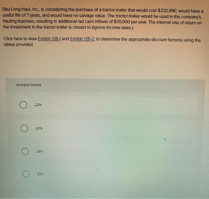 Bau long haul inc is considering