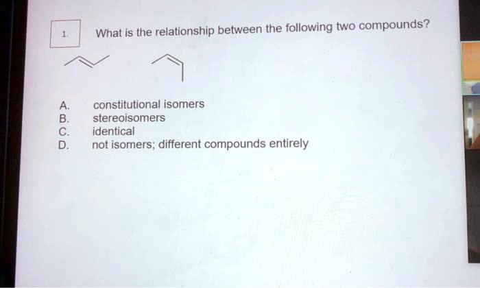 Establish the relationship between the two compounds below