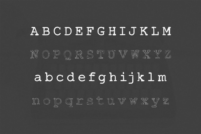 A typeface with characteristics of handwriting