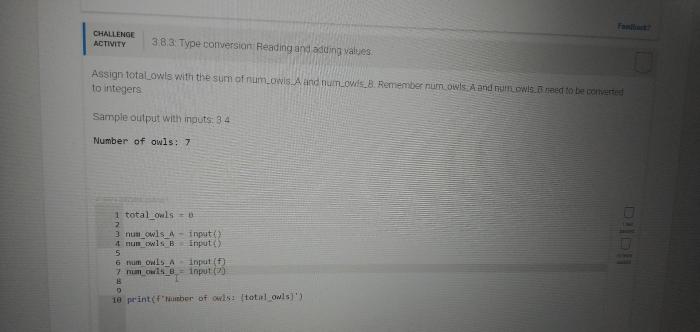 Assign total_owls with the sum of num_owls_a and num_owls_b.